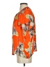 Tucker 100% Silk Tropical Orange Short Sleeve Silk Top Size S - photo 5