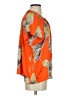 Tucker 100% Silk Tropical Orange Short Sleeve Silk Top Size S - photo 4