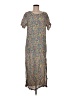 Sacred Threads 100% Rayon Print Gray Casual Dress Size Med - Lg - photo 1