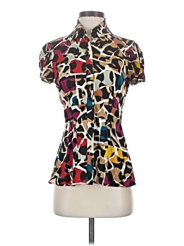 Diane von Furstenberg Short Sleeve Silk Top (view 1)