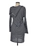 Merona Stripes Gray Casual Dress Size M - photo 2