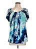 Style&Co Blue Short Sleeve Blouse Size L - photo 1
