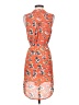 Ro & De 100% Polyester Print Orange Casual Dress Size XS - photo 2
