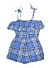 Tea 100% Cotton Plaid Blue Romper Size 16 - photo 2