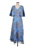 JS Collections 100% Polyester Paisley Blue Cocktail Dress Size 6 - photo 1
