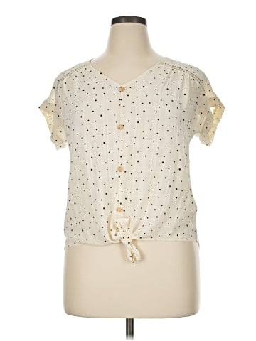 Flower & Feather Short Sleeve Top (view 1)