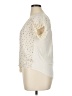 Flower & Feather Polka Dots Ivory Short Sleeve Top Size XL - photo 5
