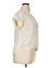 Flower & Feather Polka Dots Ivory Short Sleeve Top Size XL - photo 4