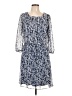 AB Studio 100% Polyester Paisley Blue Casual Dress Size L - photo 1