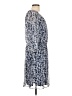 AB Studio 100% Polyester Paisley Blue Casual Dress Size L - photo 4