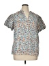 Fashion 100% Polyester Animal Print Blue Short Sleeve Blouse Size XL - photo 1