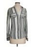 Merona Stripes Gray Long Sleeve Blouse Size XS - photo 1