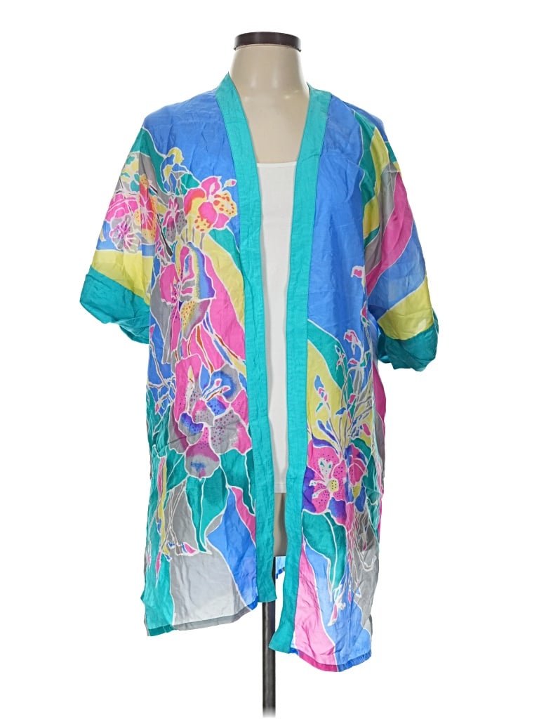 Pre-owned Assorted Brands Kimono In Teal
