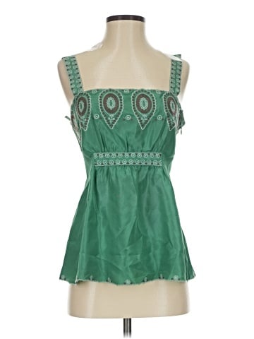 BCBGMAXAZRIA Sleeveless Silk Top (view 1)