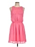 Wish 100% Polyester Solid Pink Casual Dress Size L - photo 1