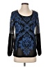 JM Collection Blue Long Sleeve Blouse Size XS - photo 1