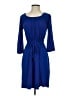 Valerie Bertinelli Solid Blue Casual Dress Size 4 - photo 1