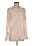 Current/Elliott 100% Cotton Stripes Ivory Long Sleeve Blouse Size Med (2) - photo 1