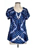 Style&Co Blue Short Sleeve Blouse Size L - photo 1