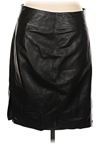 Ecru Faux Leather Skirt (view 1)
