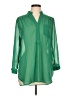 Bluetique Green Long Sleeve Blouse Size L - photo 1