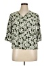 Fun2Fun 100% Rayon Green 3/4 Sleeve Blouse Size 1X - photo 1
