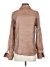 Lulus 100% Polyester Metallic Tan Long Sleeve Blouse Size S - photo 2