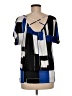 Iz Byer 100% Polyester Color Block Blue Short Sleeve Blouse Size M - photo 2