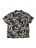 Zara 100% Baumwolle Tropical Black Short Sleeve Button-Down Shirt Size 11 - 12 - photo 1