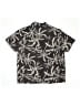 Zara 100% Baumwolle Tropical Black Short Sleeve Button-Down Shirt Size 11 - 12 - photo 2