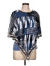 One World 100% Polyester Blue Short Sleeve Blouse Size L - photo 1