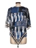 One World 100% Polyester Blue Short Sleeve Blouse Size L - photo 2