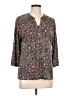 Gloria Vanderbilt Paisley Gray 3/4 Sleeve Blouse Size L - photo 1