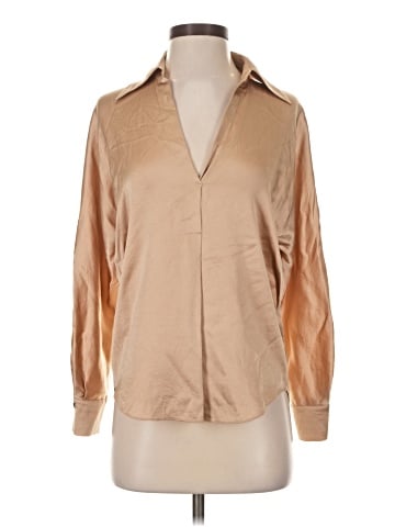 Vince. Long Sleeve Silk Top (view 1)