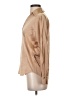 Vince. 100% Silk Metallic Tan Long Sleeve Silk Top Size XS - photo 5