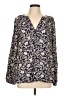 Old Navy 100% Rayon Paisley Blue Long Sleeve Blouse Size L - photo 1