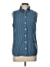 Bass Polka Dots Blue Sleeveless Button-Down Shirt Size L - photo 1