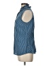 Bass Polka Dots Blue Sleeveless Button-Down Shirt Size L - photo 5