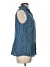 Bass Polka Dots Blue Sleeveless Button-Down Shirt Size L - photo 4