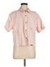 Athleta 100% Linen Pink Short Sleeve Button-Down Shirt Size L - photo 1