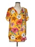 DR2 100% Polyester Yellow Short Sleeve Blouse Size L - photo 1