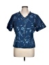 Requirements Blue Short Sleeve Blouse Size L - photo 1