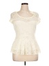 Candie's Ivory Short Sleeve Top Size XL - photo 1