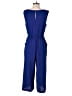 Connected Apparel 100% Polyester Solid Blue Jumpsuit Size 10 - photo 2