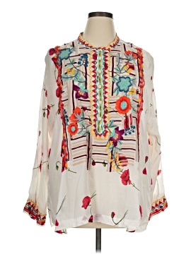 Johnny Was Long Sleeve Silk Top