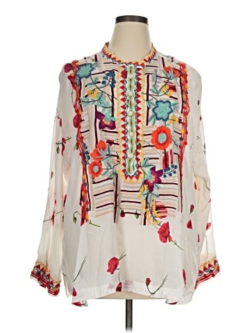 Johnny Was Long Sleeve Silk Top (view 1)