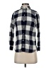 J.Crew Checkered-gingham Blue 3/4 Sleeve Button-Down Shirt Size 0 (petite) - photo 1