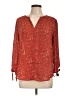 Fun2Fun 100% Polyester Red Long Sleeve Blouse Size L - photo 1