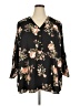 J for Justify 100% Polyester Floral Black 3/4 Sleeve Blouse Size 3X - photo 1