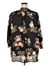 J for Justify 100% Polyester Floral Black 3/4 Sleeve Blouse Size 3X - photo 2